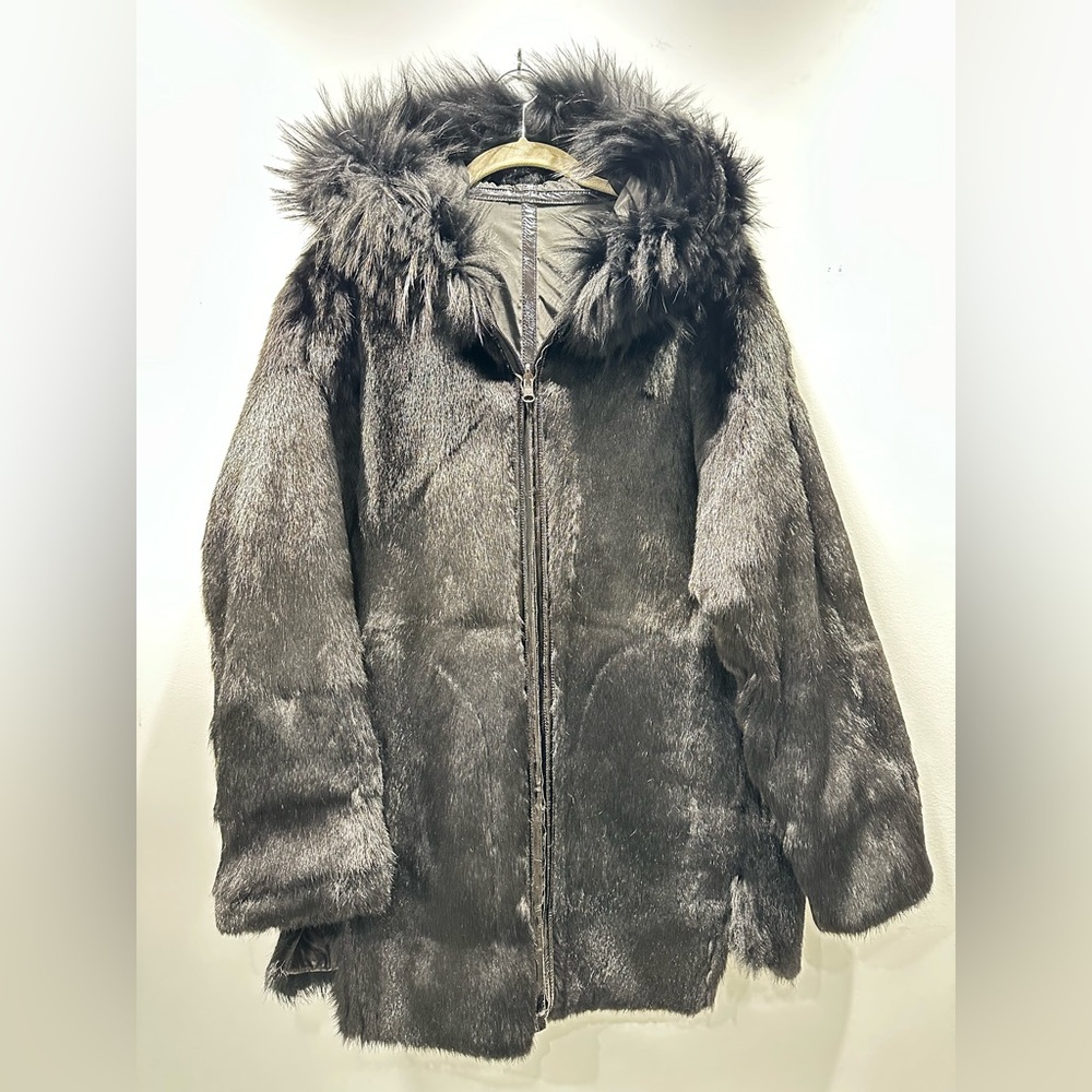 Luxurious Faux Fur Gray Coat